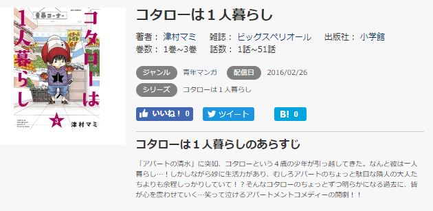 コタローは1人暮らし 第3巻 のネタバレ 感想と無料で読む方法 トクトクclub